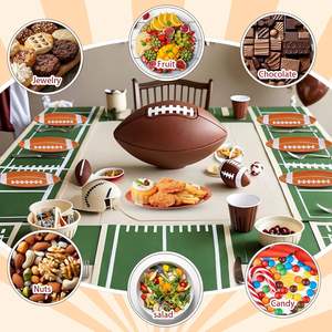 Plateau de service en mélamine en forme de ballon de football, assiettes de service réutilisables pour les fêtes, pour les collations, les biscuits, les desserts, passe au lave-vaisselle - Product Image 6