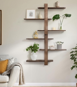 Hot Sale Holz schwimmende Regale Wand montage Pflanzen regal für Schlafzimmer & Wohnzimmer Weit verbreitet für Wohnkultur - Product Image 6