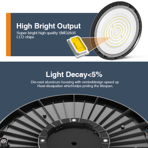 Lampe suspendue industrielle DOB avec support de lampe E27/E40, éclairage LED UFO pour garage, entrepôt, usine, atelier - Product Image 4