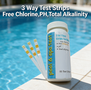 Tiras Reactivas 3 en 1 para Piscinas y Spas, para Medir <span class=keywords><strong>Cloro</strong></span> Libre, Valor de pH y Alcalinidad Total, Accesorio para Piscinas - Product Image 1
