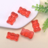 100 pièces de breloques en résine en forme d'ours gommeux, couleurs bonbon, mignonnes et kawaii, pièces décoratives plates colorées, accessoires DIY