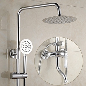 Set Doccia Moderno a Parete in Rame Elettroplaccato con Valvola in Ceramica e Miscelatore a Tre Posizioni <span class=keywords><strong>per</strong></span> Bagno - Product Image 6
