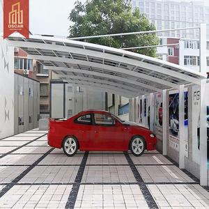 Structure en alliage d'aluminium avec <span class=keywords><strong>vitrage</strong></span> en polycarbonate bleu pour abri de voiture extérieur, allée de stationnement et jardin - Product Image 1
