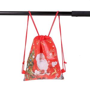 Kids' Santa Claus <b>Drawstring</b> Bags Non-Woven Fabric Birthday Event Party Favors Christmas Polyester <b>Backpacks</b> - Product Image 3