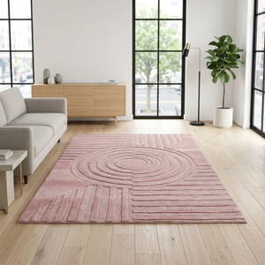 Alfombra de Baño Moderna con Rayas Geométricas, Hecha a Mano, con Base de Lana/Algodón, Ecológica, Antideslizante, con Base de Algodón, para Oración y Ejercicio - Product Image 2