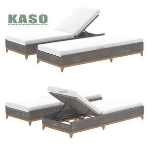 Lettino laterale per piscina lettino matrimoniale Teak White Sea Beach alluminio Rattan a forma di S sedia <span class=keywords><strong>da</strong></span> piscina per esterni lettino <span class=keywords><strong>da</strong></span> sole - Product Image 6