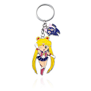 Gato de dibujos animados <span class=keywords><strong>Tsukino</strong></span> <span class=keywords><strong>Usagi</strong></span> Anime Sailor Moon Charms llavero - Product Image 1