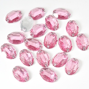 Strass en résine ovales/elliptiques Oleeya, pierres précieuses en vrac, cristaux à dos plat argenté à coudre pour robe de mariée - Product Image 4