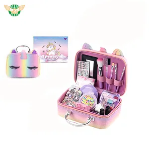 Hot Sale Girls Toy Pretend Play Cosmetics Safe Makeup Toy Set with Portable Storage Box For Girls Christmas Gift Toy