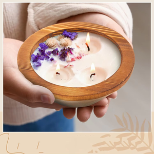 Bougeoir en bois Ornements de bureau Aromathérapie <span class=keywords><strong>Bougie</strong></span> Plateau Base Atmosphère festive Base de <span class=keywords><strong>bougie</strong></span> en bois massif - Product Image 2