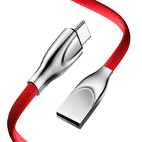 Kabel sinkronisasi Data tipe C, 3A kecepatan tinggi Tipe C ponsel pria dan wanita pengisian daya Cepat kabel USB ke USB