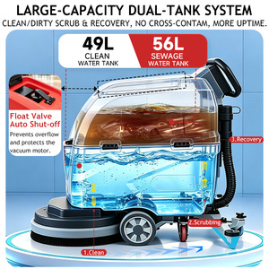 Adjustable Down Pressure Commercial Floor <strong>Scrubber</strong> Battery Walk-behind Industrial Ceramic <strong>Tile</strong> Floor Cleaning Machine - Product Image 3