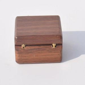 Walnut Wood <b>Ring</b> Box 6x6x4.5cm Square Luxurious Jewelry <b>Storage</b> For Wedding Diamond <b>Rings</b> - Product Image 2