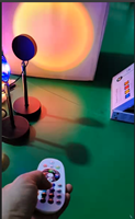 Vente flash - Lampe coucher de soleil LED 16 couleurs avec télécommande, lumière de nuit arc-en-ciel, lumière LED coucher de soleil, décoration d'ambiance romantique