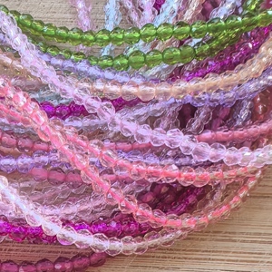 Perles en verre hydrofuge facettées mini rondelles de 2 mm, couleurs assorties (plus de 50 couleurs), rose et violet, pour la fabrication de bijoux DIY – <span class=keywords><strong>Prix</strong></span> usine - Product Image 3
