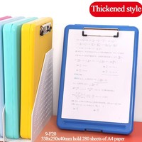 Portapapeles Resistente WEISHENG con Soporte para Bolígrafo, Carpeta de Plástico Colorida para Documentos, Organizador A4 de 338x250x40mm