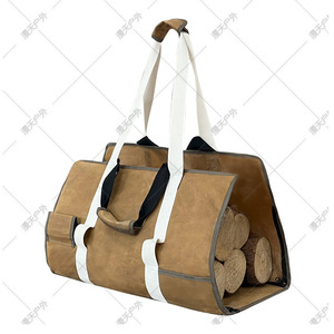 Sac de transport en toile imperméable sur mesure avec compartiment intérieur pour le stockage de bois de chauffage en extérieur, sac fourre-tout unisexe multi-usage - Product Image 1