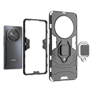 Para Honor <span class=keywords><strong>Magic</strong></span> <span class=keywords><strong>6</strong></span> <span class=keywords><strong>Lite</strong></span> X9B soporte de anillo a prueba de golpes funda de armadura magnética Shiled funda de teléfono con soporte de Metal de silicona para Honor 100 90 - Product Image 4