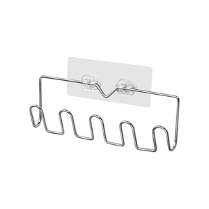 Stainless Steel Coat <b>Hooks</b> 5 <b>Hooks</b> Wall Mounted Punch Free For Bathroom <b>Kitchen</b> Towel Hat Storage - Product Image 3