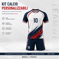 Tenues de football personnalisées domicile, extérieur et troisième maillot, maillots et shorts personnalisés, tenues d'équipe entièrement sublimées pour les clubs et académies italiens