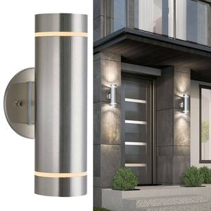 Applique murale extérieure en acier inoxydable GU10 projecteur de jardin monté en surface 2*7W blanc chaud externe haut et bas applique murale - Product Image 4