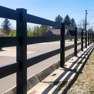 5ft màu đen và trắng PVC Vinyl vườn hàng rào picket tấm ngoài trời trang trí ngựa đường sắt và bài viết 3D mô hình - Product Image 1