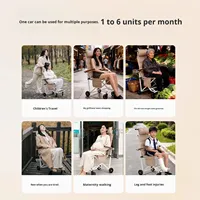 Poussette de voyage pliable et chaise portable pour personnes âgées, design minimaliste et léger, compacte et adaptée au coffre de voiture