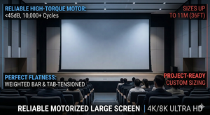 Écran motorisé industriel de grande taille jusqu'à 11 mètres et ensemble de projecteurs à haute luminosité pour salle de concert, scène, conférence - Product Image 2