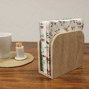 Portatovaglioli Moderno e Resistente in Travertino Naturale, Contenitore per Tovaglioli, Scatola per Estrazione Tovaglioli, Portariviste in Pietra Naturale, Porta Giornali - Product Image 3