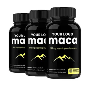 Manufacturer Supply Wholesale Custom organic black maca root extract capsules 750 mg strong manpower maca man capsule