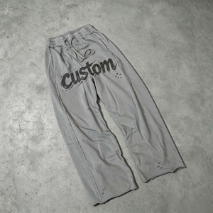 Custom Manufacturer French Terry Sweatpants Vintage Sun Faded <b>Men</b> Trackpants Screen Print Logo Heavyweight Baggy Sweatpants - Product Image 2