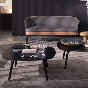 Modern Single <b>Sofa</b> Chair White Leather Brown Frame Modular Living Room Furniture <b>Support</b> Structure - Product Image 2