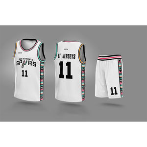 Uniforme de baloncesto de alta calidad para hombre, camiseta de baloncesto personalizada con nombre de equipo, barata, malla blanca, para entrenamiento - Product Image 1