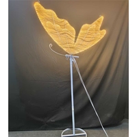 LUYI - Décoration de mariage de luxe, guirlandes lumineuses géantes en forme de papillon blancs pour allée, ensemble floral pour mariage