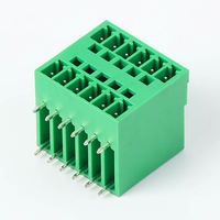 RS 15EDGRH-3.81mm Connecteur mâle à angle droit à deux niveaux, bornier enfichable, PA66 300V Vert 8A