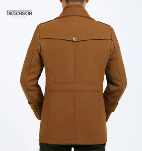 Manteau d'hiver en laine pour <span class=keywords><strong>homme</strong></span>, coupe ajustée, 50% laine, fermeture éclair, pour affaires et plein air, imperméable, <span class=keywords><strong>court</strong></span>, pour l'hiver - Product Image 4