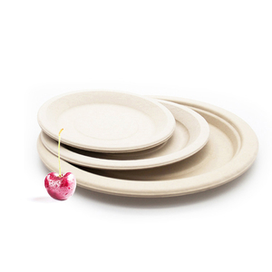 Eco-friendly Biodegradable <b>Bamboo</b> Sugarcane <b>Disposable</b> Round <b>Plates</b> Organic Bagasse for Parties Bulk Packaging - Product Image 4