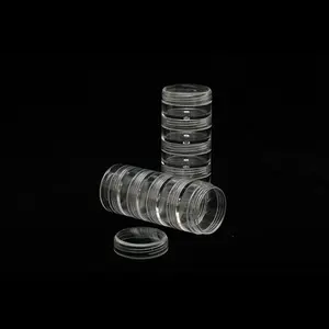 10g 5 Conjoined Bottles Clear Plastic Round Box Jewelry Storage Case Small Container Jars Powdered Cosmetic Samples Box