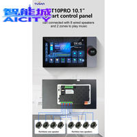SQ Tuya Panel de Control Inteligente con Pantalla Táctil de 10 Pulgadas, Centro de Música con 8 Altavoces de Techo Integrados, Función de Dos Zonas Musicales