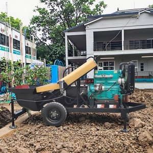 Pompe à béton diesel de mortier de pierre fine de haute qualité avec moteur et moteur pour le béton de livraison de construction - Product Image 1