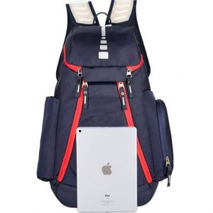 กระเป๋าเป้สะพายหลังบาสเก็ตบอลลำลองกระเป๋ายิมกีฬาฟุตบอลกระเป๋าออกกำลังกายสีน้ำเงินมีช่องใส่รองเท้า - Product Image 3