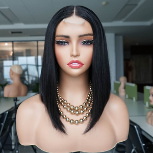 Wholesale <strong>Haosi</strong> 2x6 HD Lace Front Bob Wig 10 Inch Bone Straight Glueless Pre-Plucked Indian Virgin Hair 150% Density Brown - Product Image 2