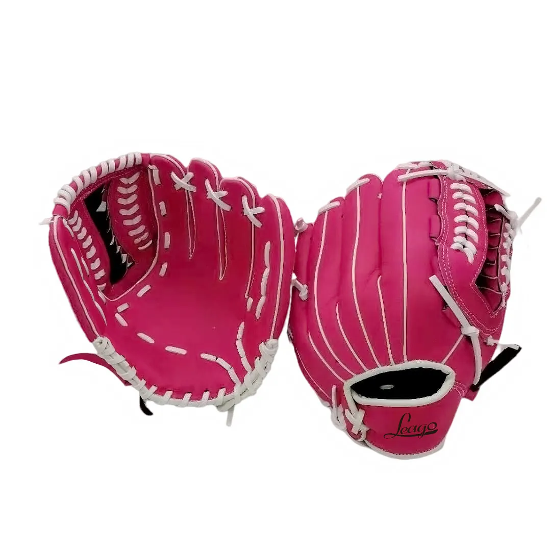 11 इंच 11.5 इंच गुलाबी रंग पूर्ण युवाओं के लिए ज़ीन चमड़े Infielding बेसबॉल दस्ताने प्लेयर