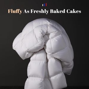 Trung bình ấm áp lông ngỗng xuống Comforter Vua Kích thước Duvet chèn không ồn ào baffel-hộp khách sạn giường Comforter cho tất cả các mùa - Product Image 5