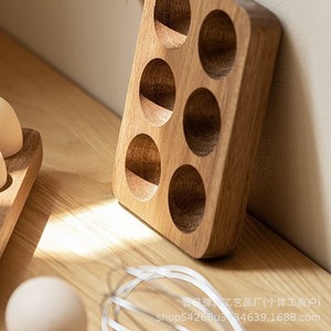 Bandeja para Almacenar Huevos de Madera de Acacia, Estilo Japonés, Madera Maciza, para Cocina, Hogar, Refrigerador, Conservación de Frescura, Caja Creativa para Huevos de Desayuno - Product Image 3