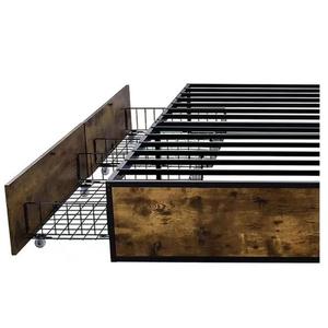 Современная простота, полный платформенный металлический каркас кровати из кованого железа, красивые металлические детали двухъярусной кровати - Product Image 3