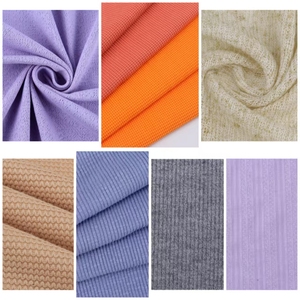 220g Polyester Elastischer Stoff Neuer Stil Ananas-Muster Gestrickter Jacquard Vollpolyester Waffelstrick-Stoff - Product Image 5