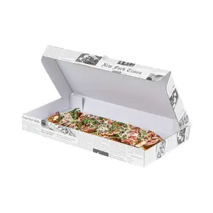 Kotak pizza bergelombang cetak logo kustom kotak pizza kardus makanan kelas mudah terurai