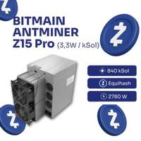 Zcash Antminer Z15 Pro 860KSol/s ZEC Miner à bas prix, mineurs ASIC Bitmain pour ZEC/Zcash, rendement maximal, Z15 Pro avec alimentation APW12