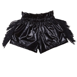 Pantalones cortos de moda para niña con borlas de cuero y estampados, pantalones cortos de bebé con cintura de papel y mariposas para niña pequeña - Product Image 1